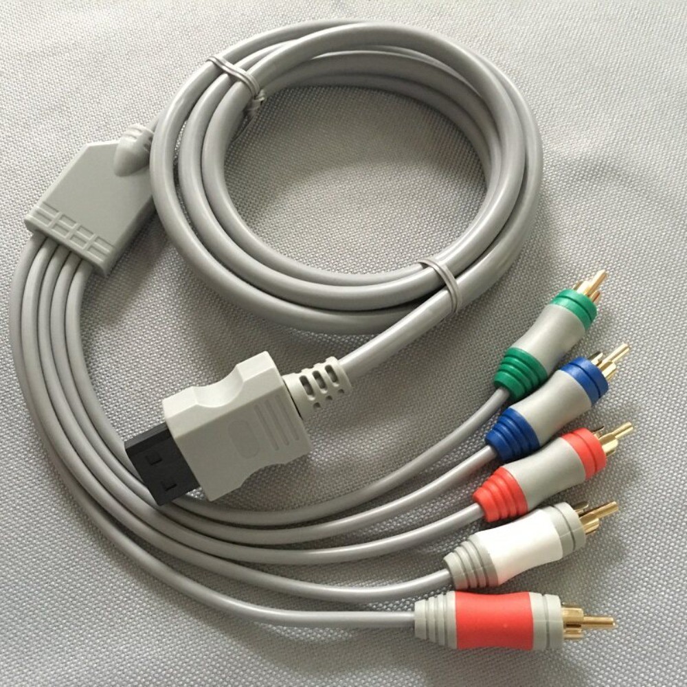 Component AV Cable for Wii / Wii U RGB Video Audio Red Blue Green Gold Plugs