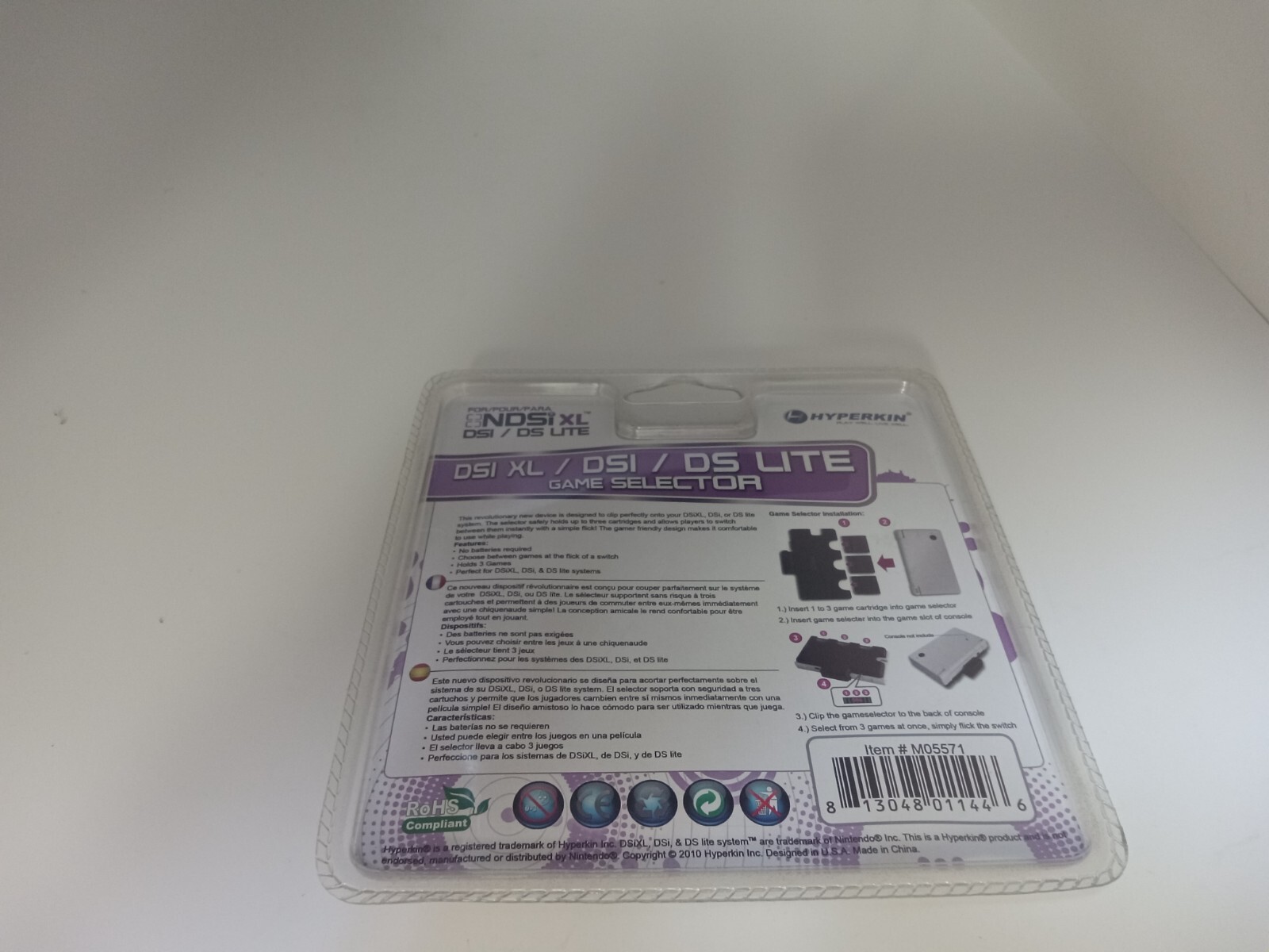 20 NEW 3 in 1 Game Selector Nintendo DSi,Dsi XL,DS Lite Switch Between 3 Games