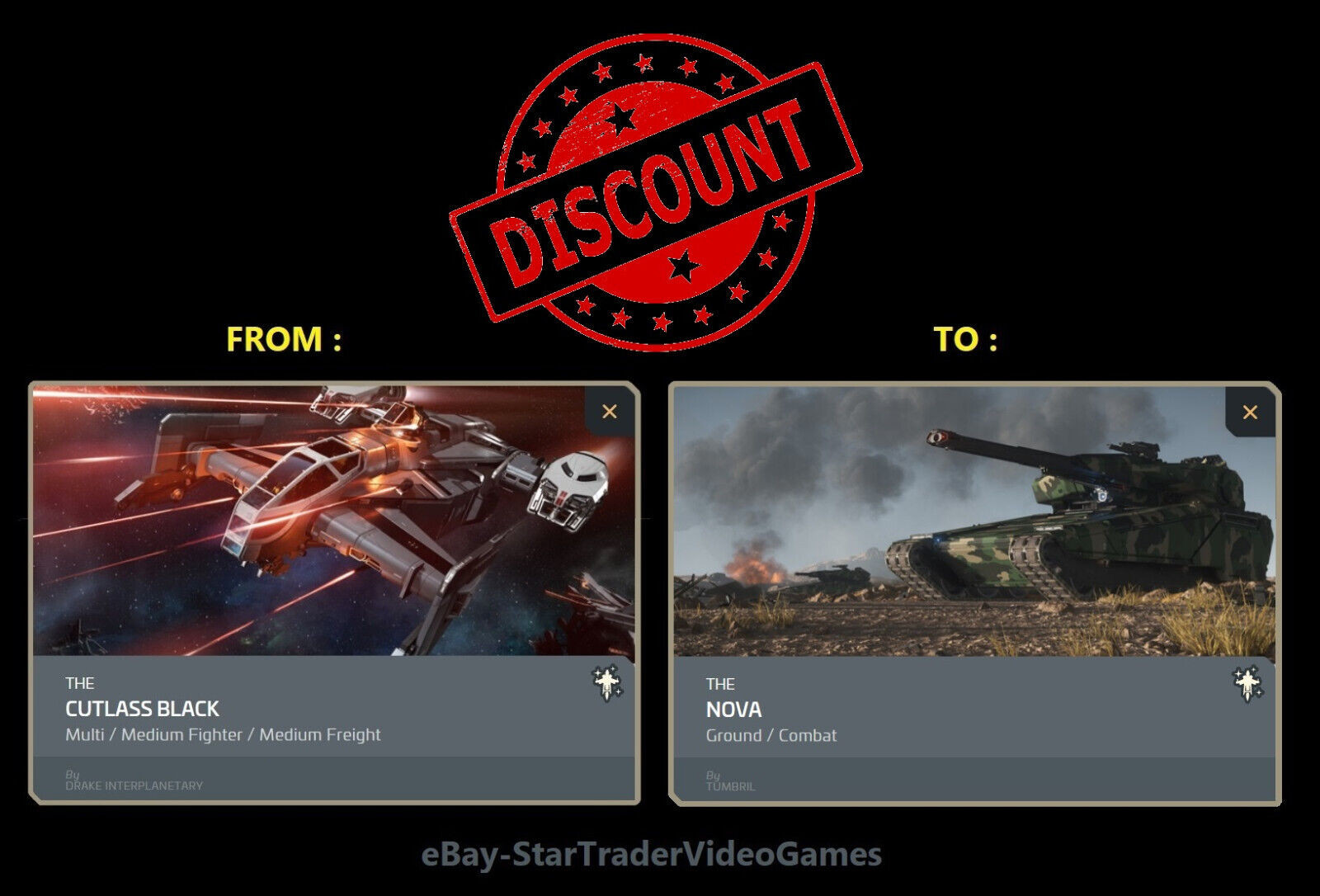 STAR CITIZEN – SHIP UPGRADE CUTLASS BLACK TO NOVA