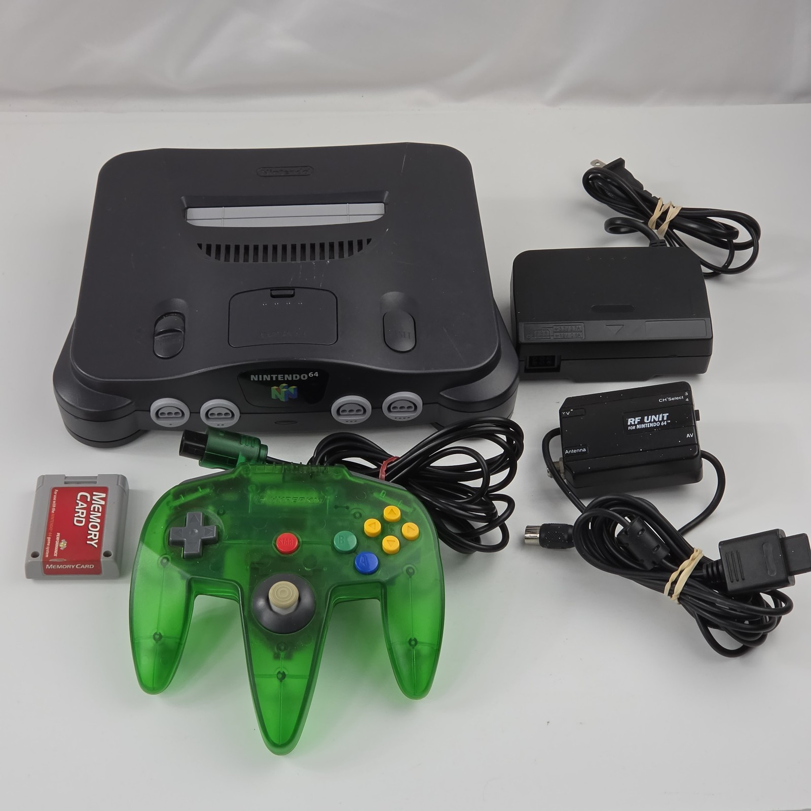 Nintendo 64 N64 Console w/ Hyperkin Green Controller Tight Stick Tested System