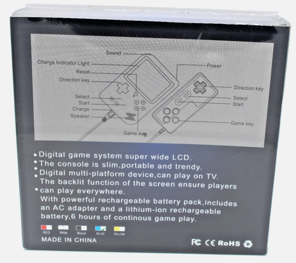 VIDEO GAME RETRO 3”LED LARGE SCREEN MINI HANDHELD THIS CAN CONNECT TO TV.128