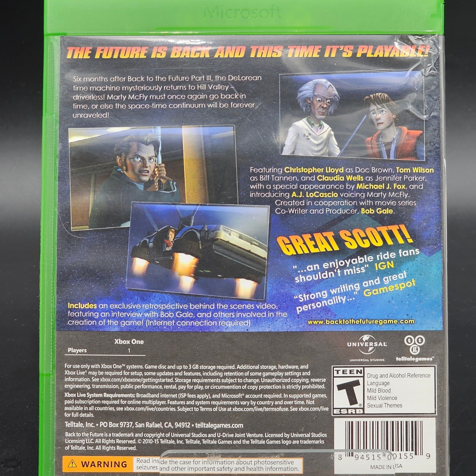 Back to the Future The Game 30th Anniversary Edition Xbox One TESTED & Working
