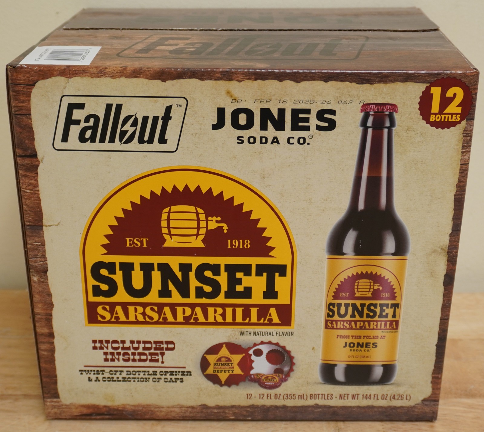 Fallout New Vegas Sunset Sarsaparilla Jones Soda 12 Bottle Case Limited Edition