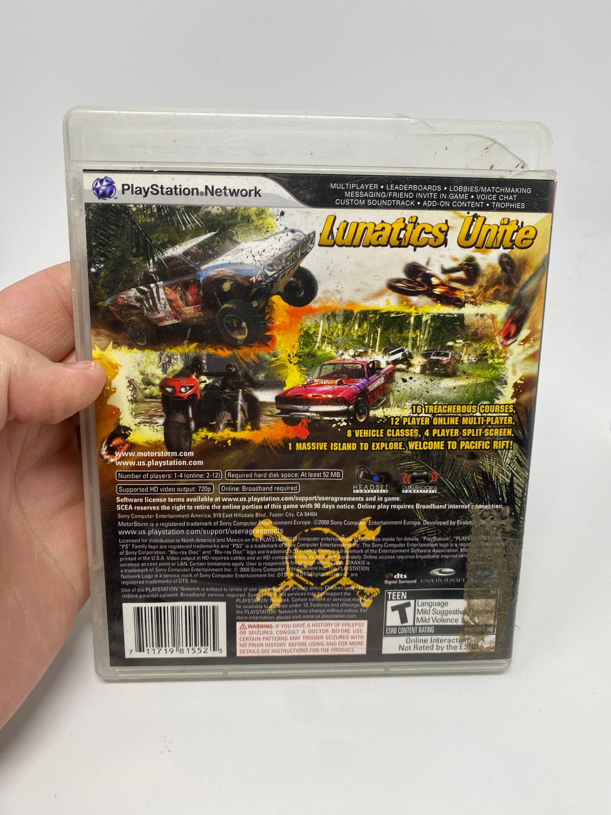 MotorStorm: Pacific Rift (Sony PlayStation 3 PS3 , 2008) Case & Manual ONLY No G