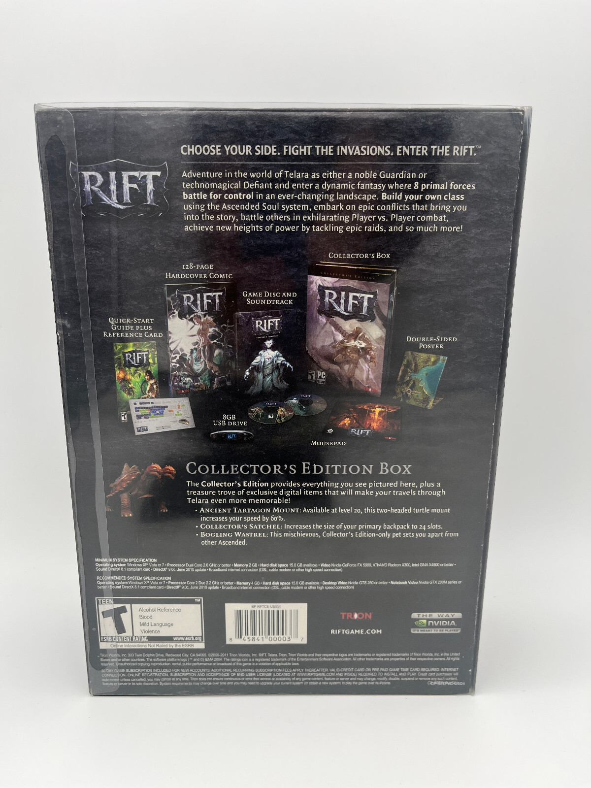 Rift: Collector’s Edition PC 2011 Trion Open Box Discs USB Map Mousepad