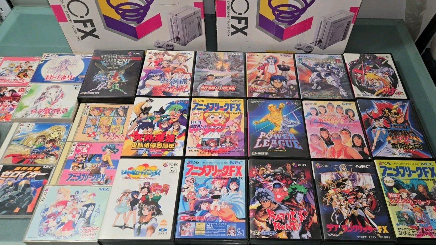 GAME COLLECTION 2 PC-FX Consoles In Box + OVER 25 GAMES Some R RARE GAMES READ!