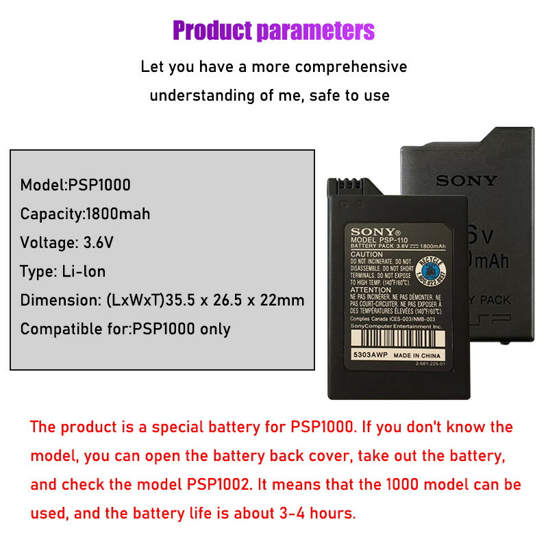 New OEM Original For Sony PSP Replacement Battery PSP 2000 3000 PSP-S110 1200mAh
