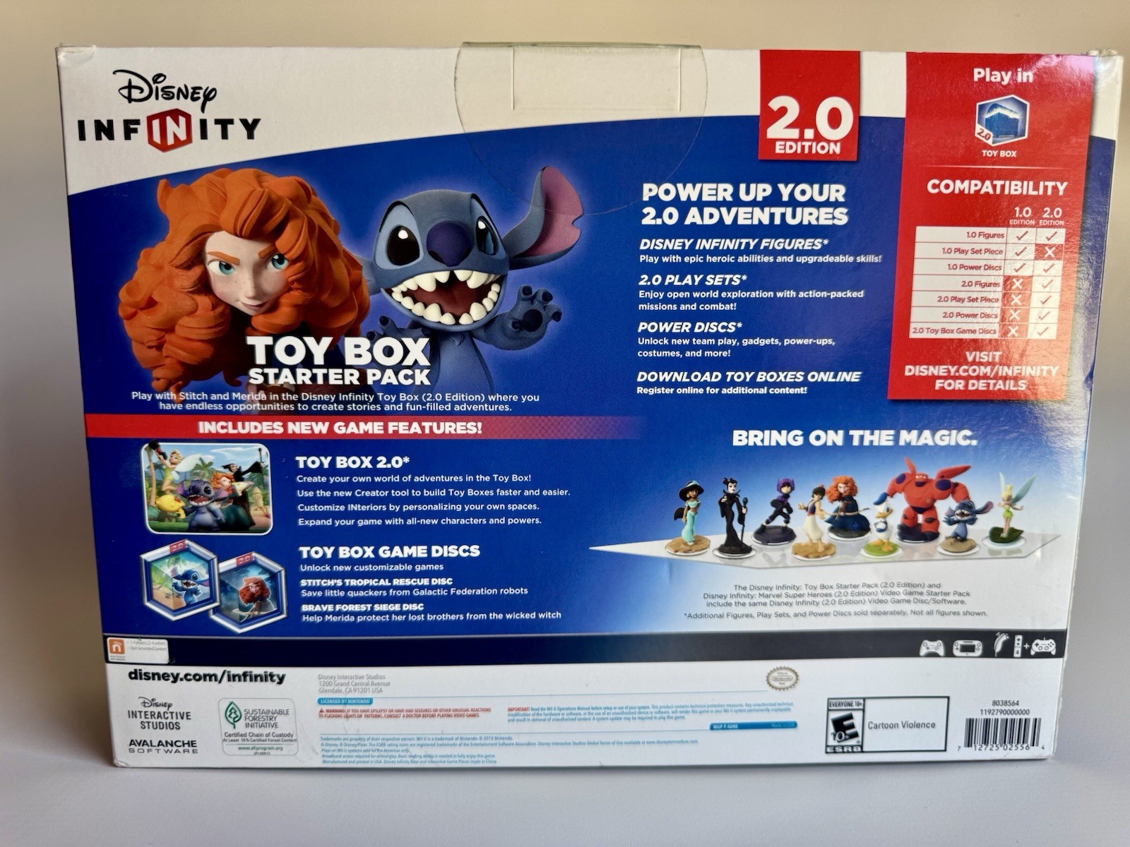 Disney Infinity 2.0 Toy Box Starter Pack Wii U Merida Stitch Figures Complete