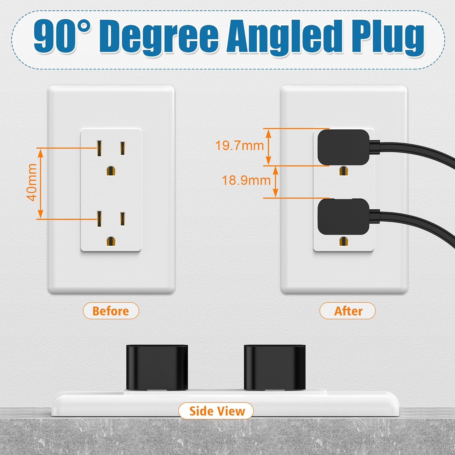 5Ft 90 Degree Power Cord for Sony PS5/PS3 Slim, Xbox Series S/X, Xbox One S/X, 2