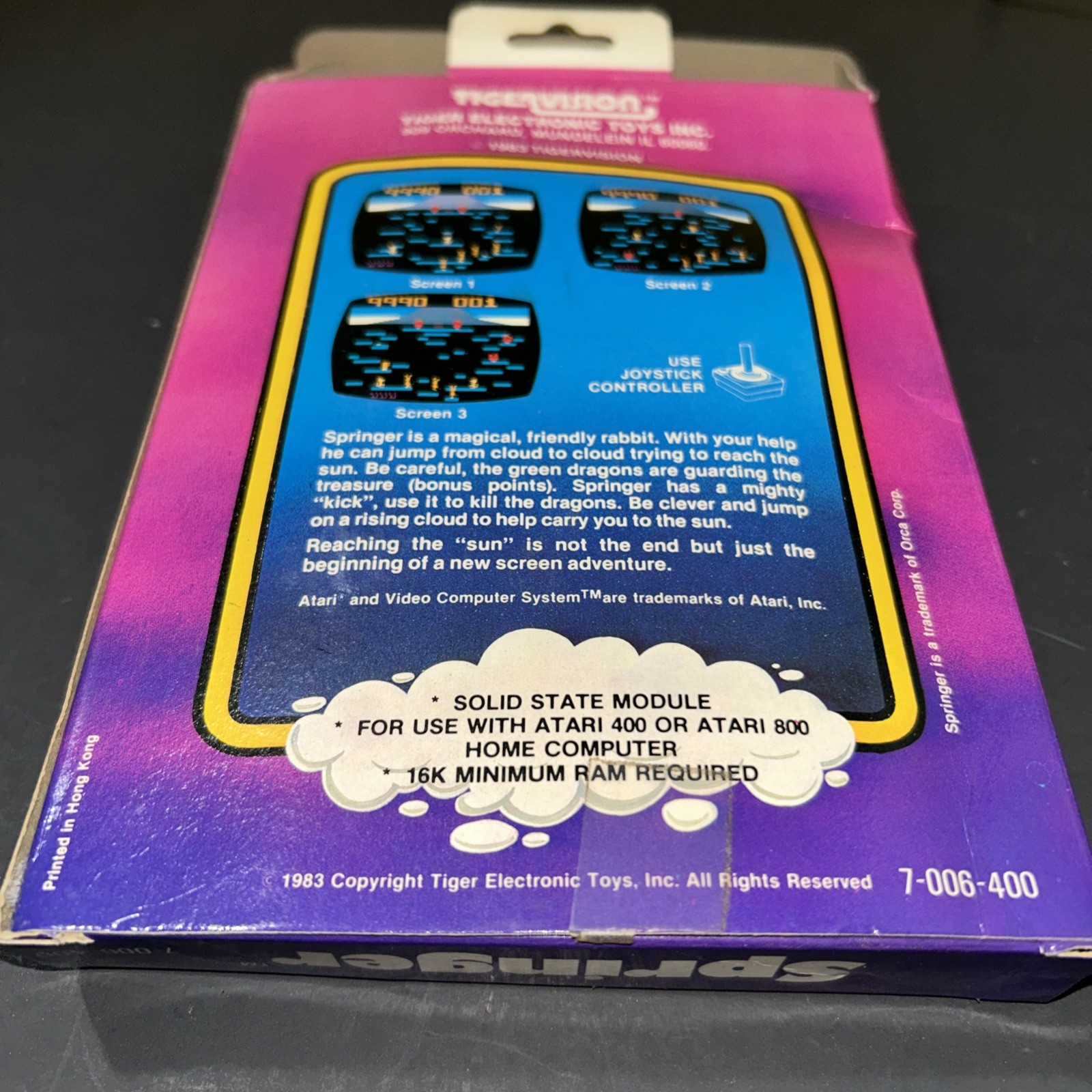Springer (Atari 400/800/XL/XE) Game And Box-Very Rare