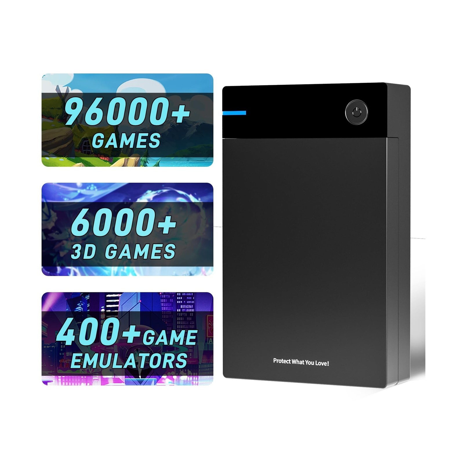 Kinhank 12tb Retro Game Hard Drive with 96000+ Games, Retro Game Consoles Com…