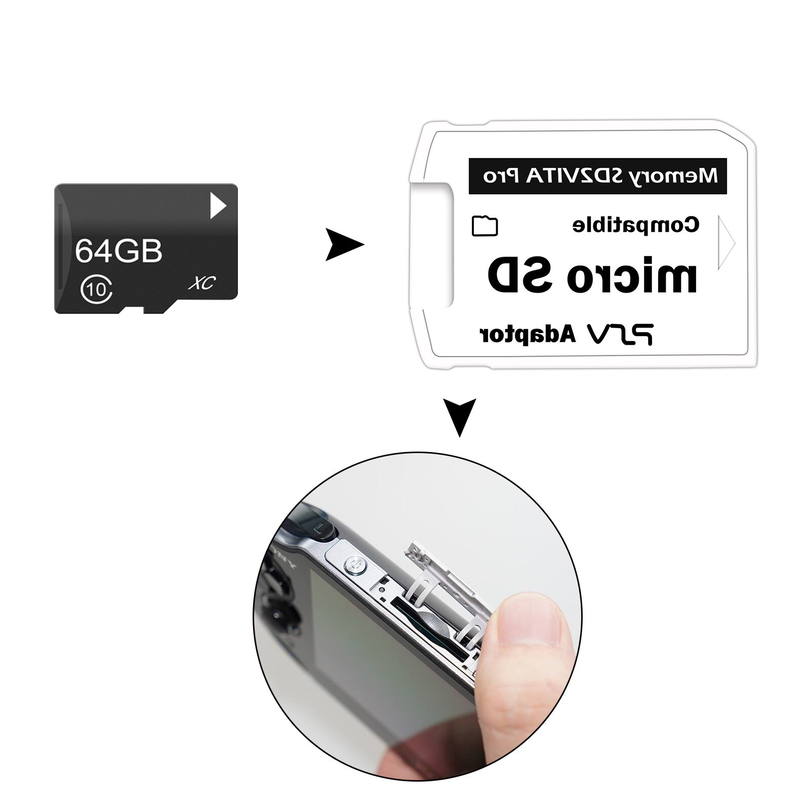 V5.0 SD2VITA Micro SD Support TF Memory Card PS VITA 32GB,64GB,128GB,256GB