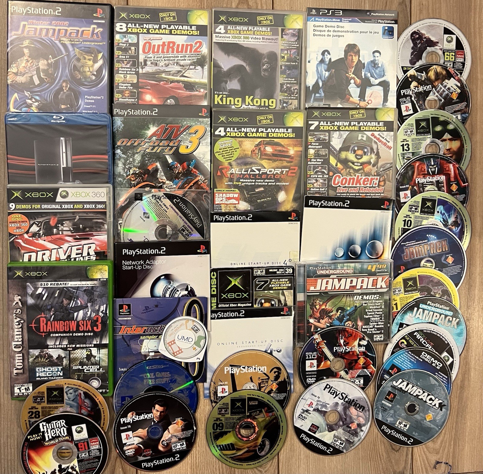 Lot Of 39 PlayStation PS1 PS2 Xbox PSP Demo Games & Start Up Disc Only Untested