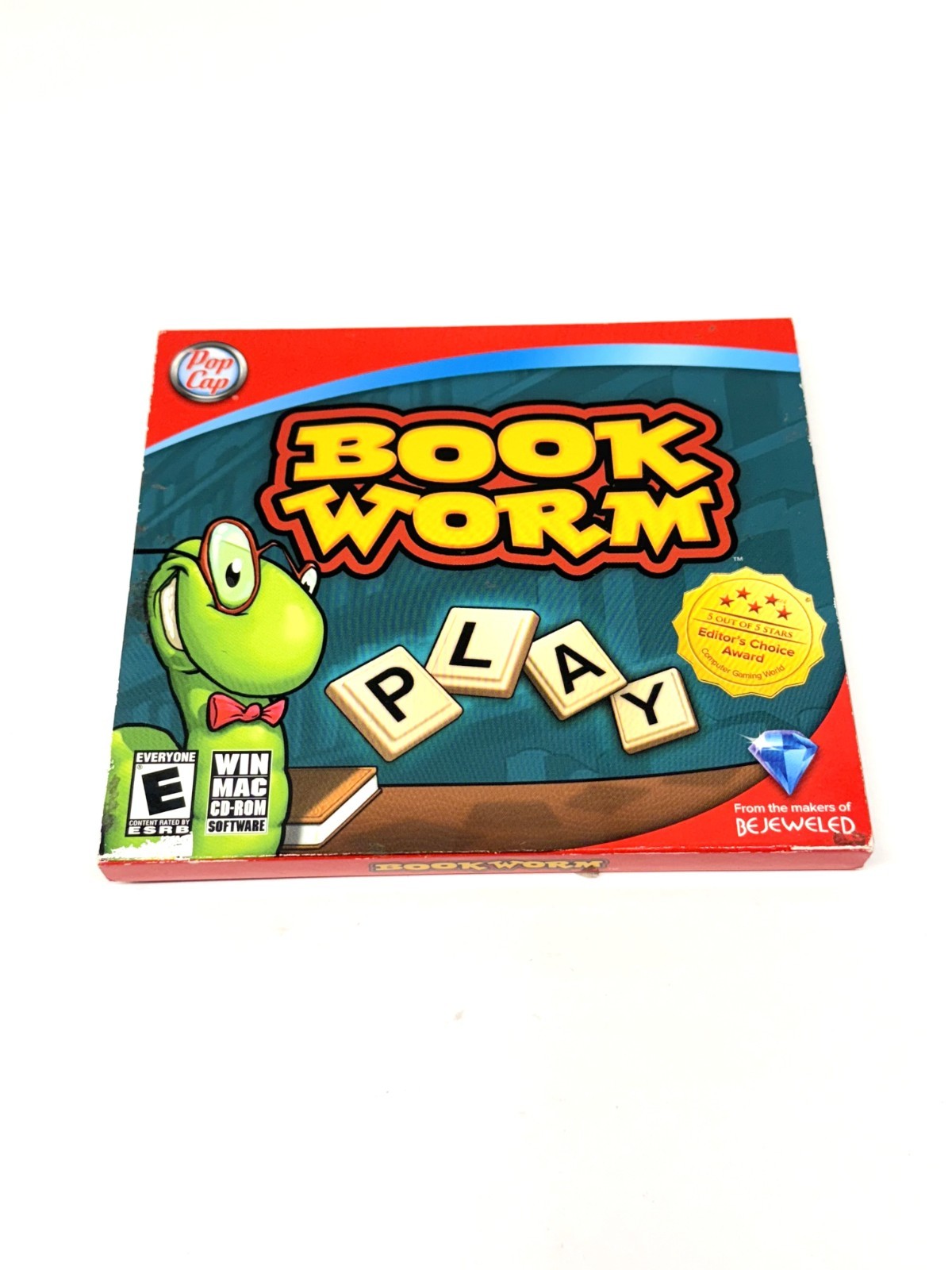 PopCap Bookworm PC Mac CD-ROM Word Puzzle Game Book Worm Pop Cap Spelling Game