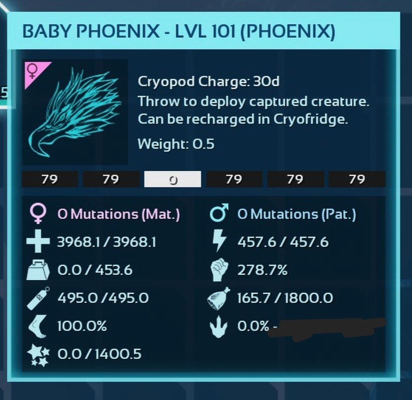 PHOENIX FULL BLACK ID79 BABY PAIR ARK ASCENDED PVE PC/XBOX/PS5
