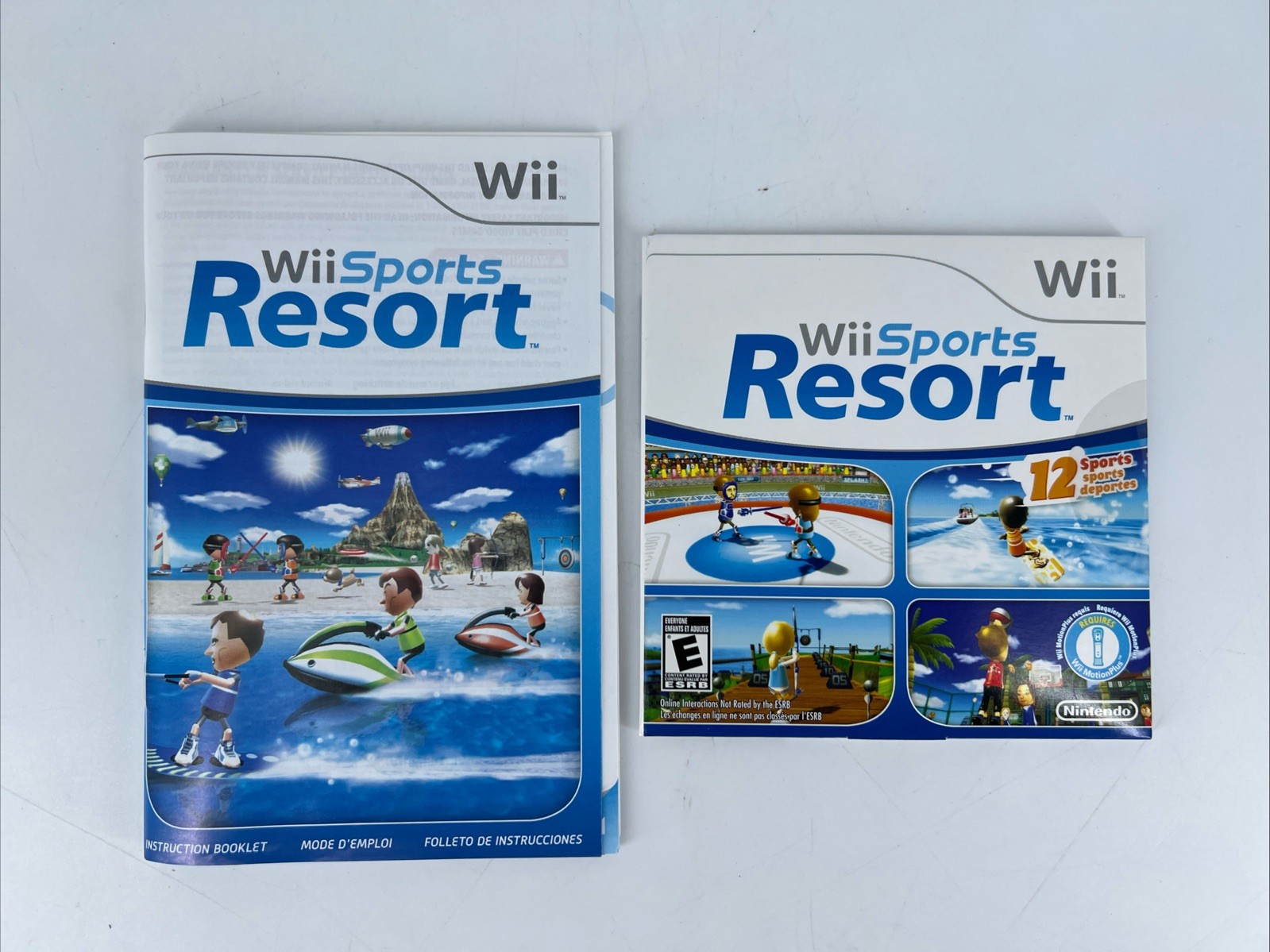 Black Nintendo Wii Console RVL-001, 2 Remotes Motion+ Sports, Resort, Fit+ Board