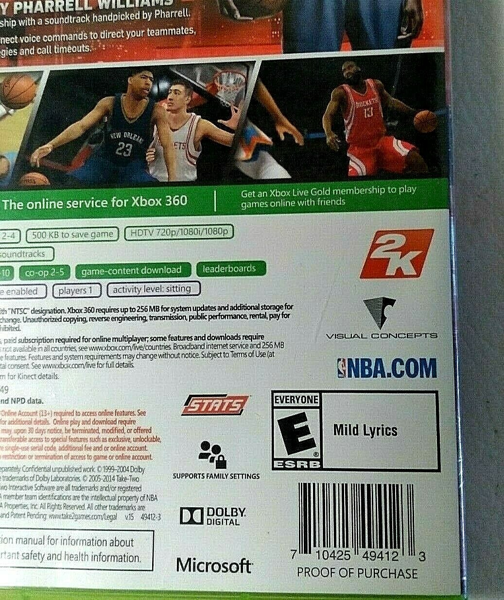 XBOX 360 Game – NBA 2K 15 – Kevin Durant #35, better with Kinect