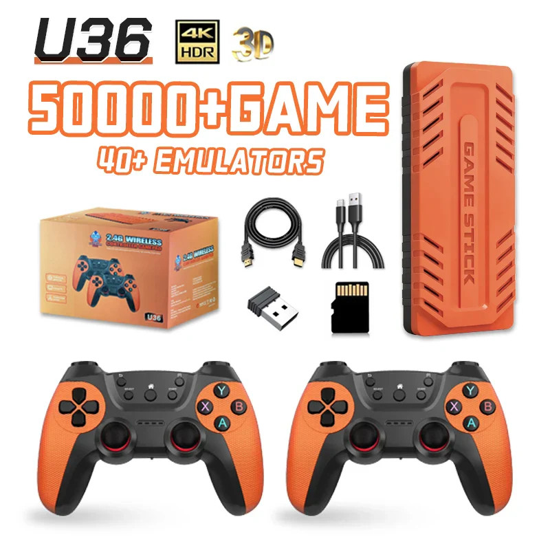 U36 Video Game Joystick, 50,000 Games Installed, 4K HD Retro Gaming Console, 3D,