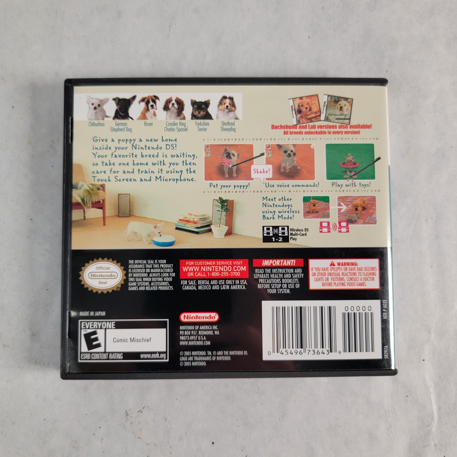 Nintendogs Chihuahua & Friends Nintendo DS Case and Manuals