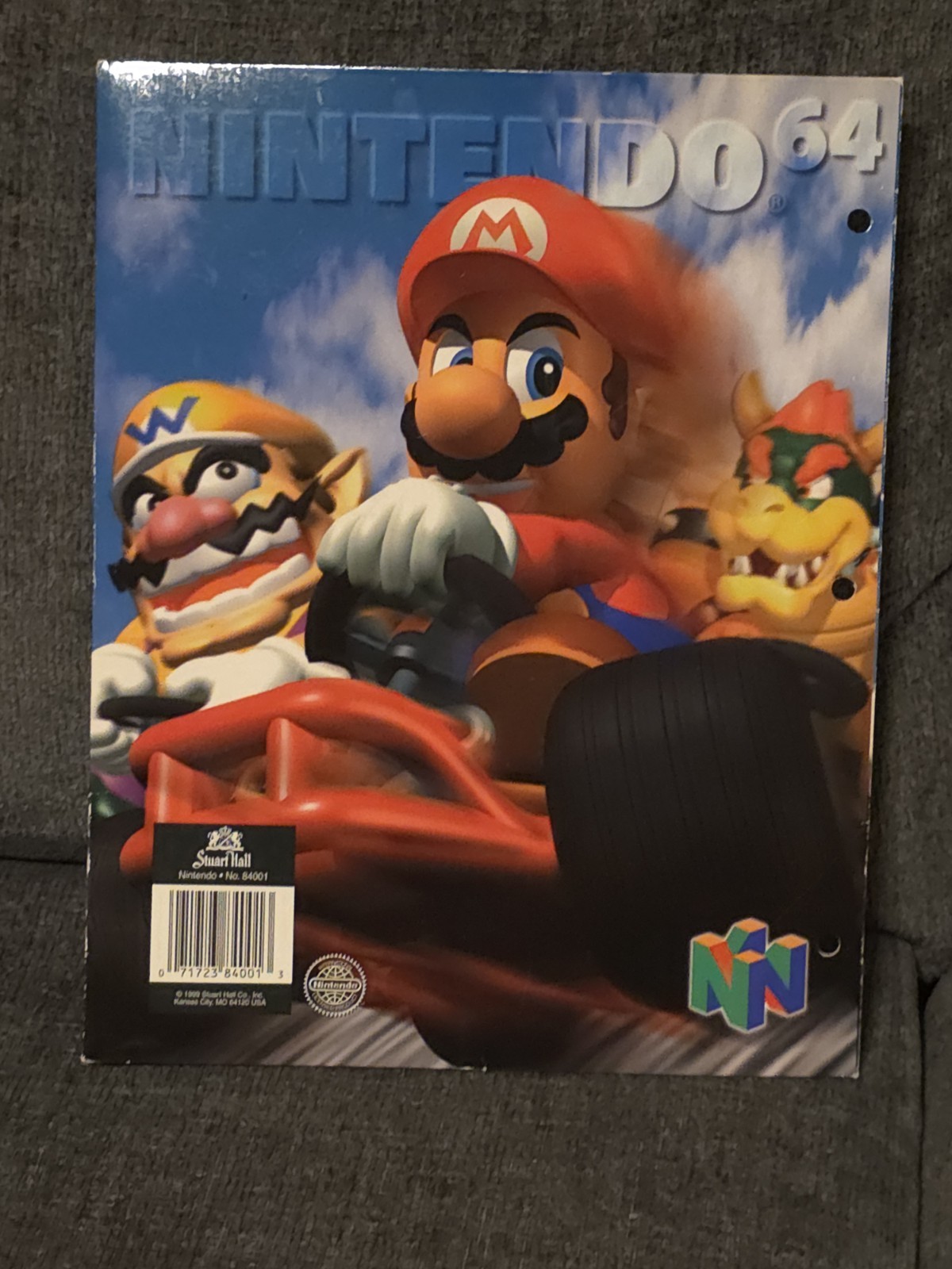 Mario Kart 64 N64 Vintage School Folder 1990s Nintendo Rare Paper Item