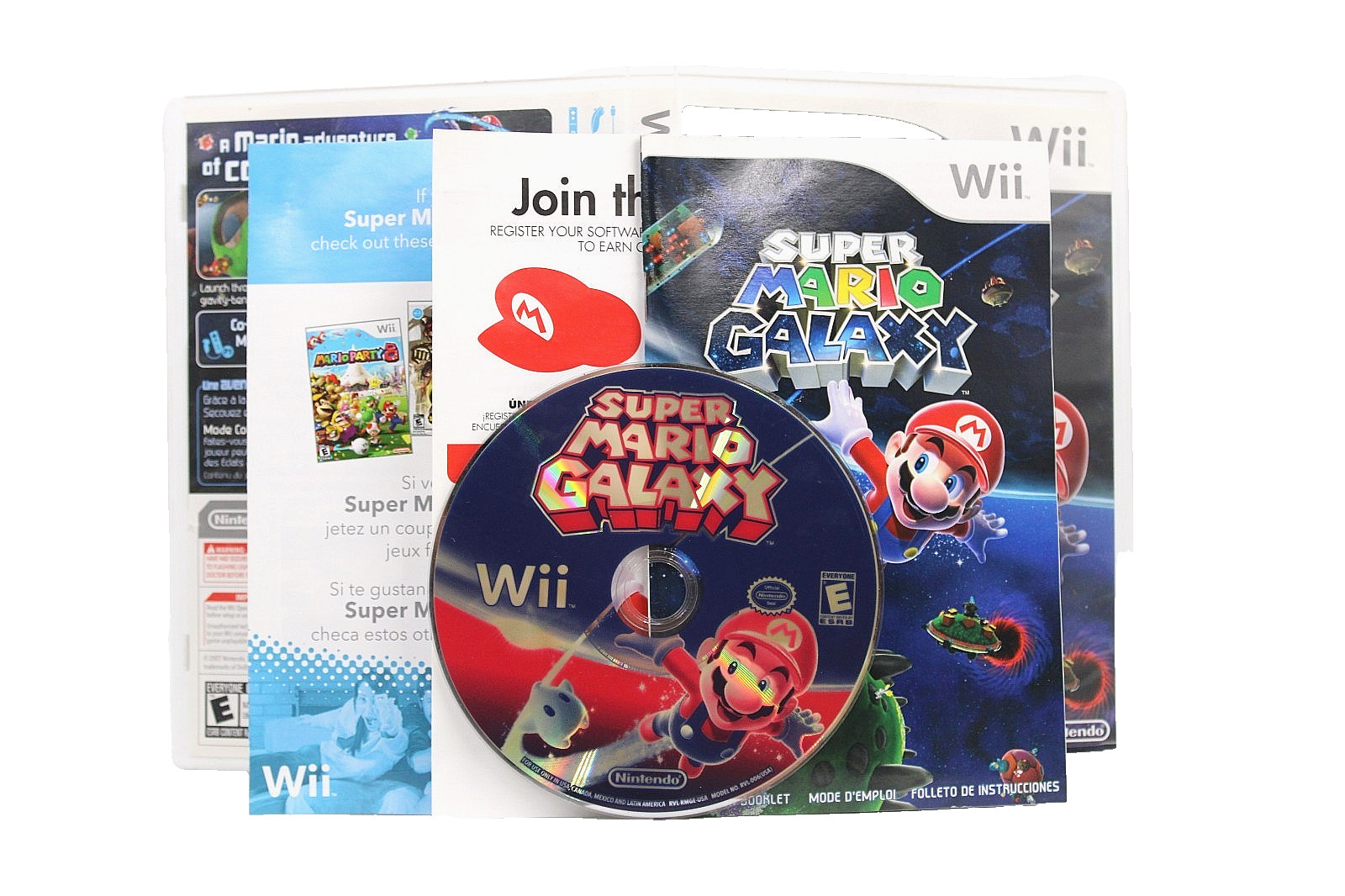 Super Mario Galaxy (Nintendo Wii, 2007) Manual With Inserts