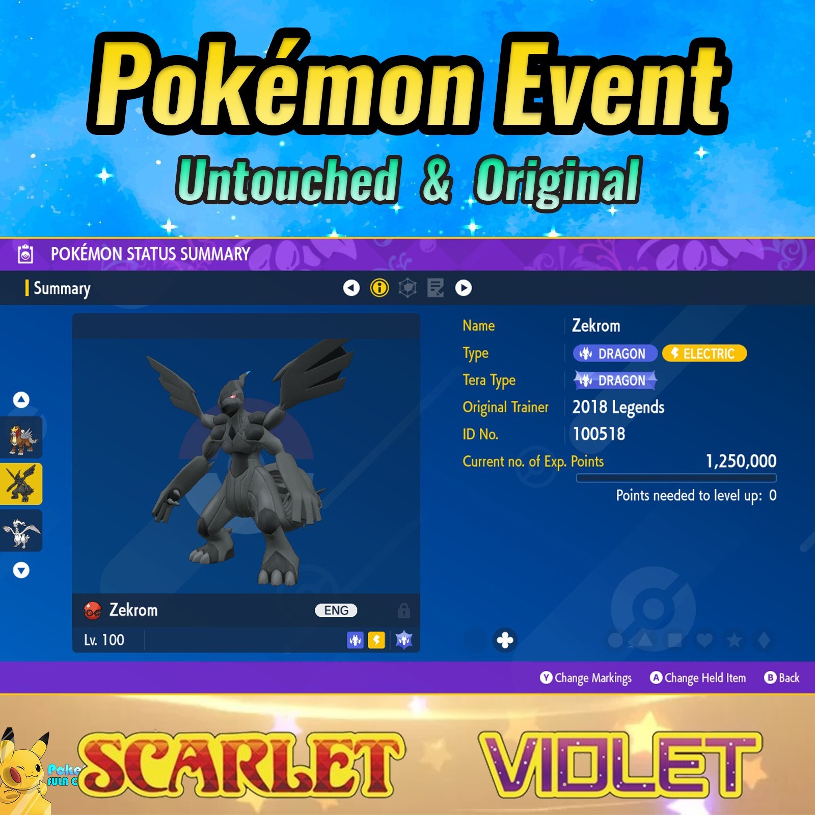 Zekrom Event 💜 American 2018 Legends 💜 Pokémon Scarlet & Violet