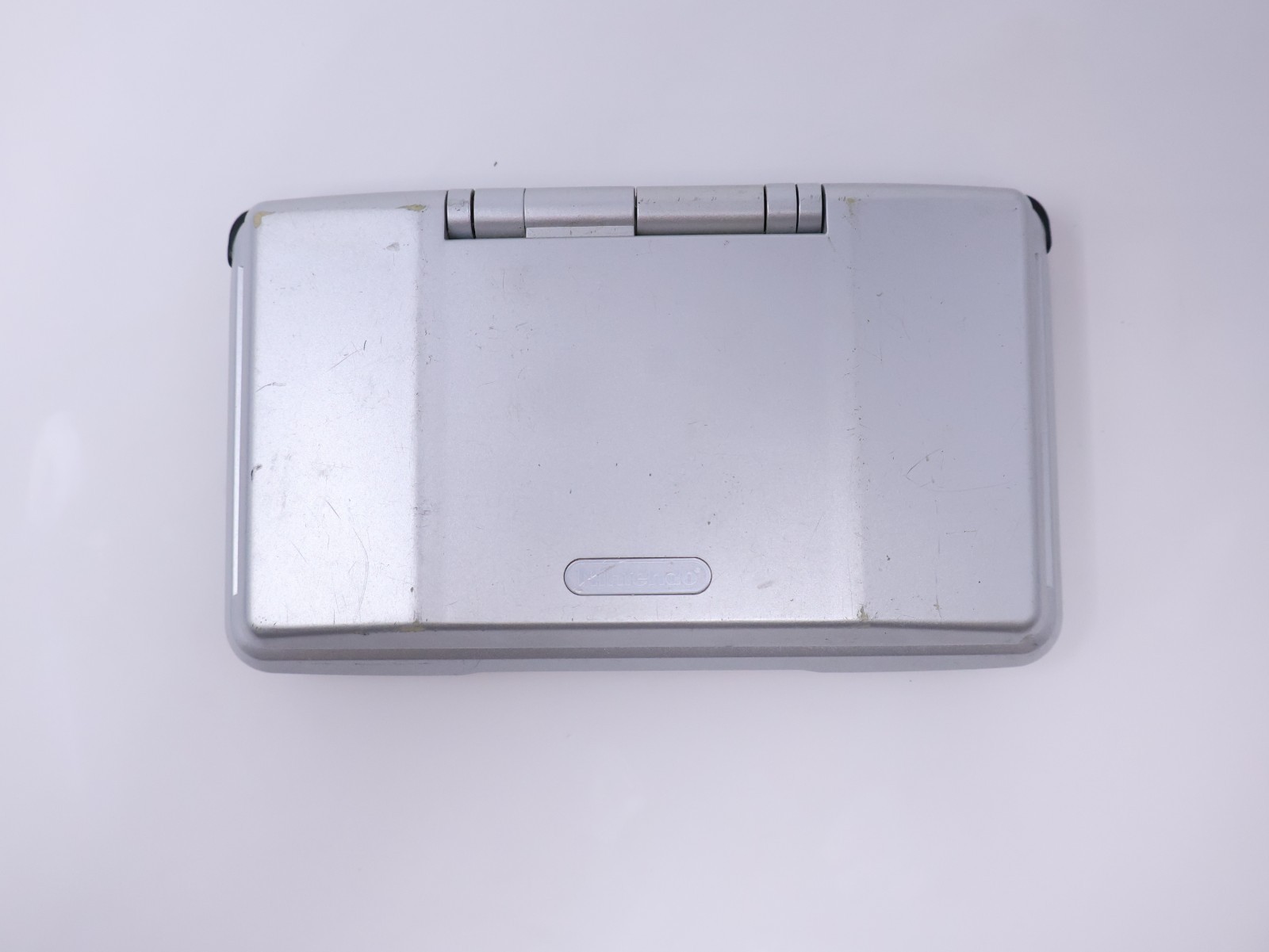 Nintendo DS Titanium Silver For Parts Handheld Console Good Shell & Hinge
