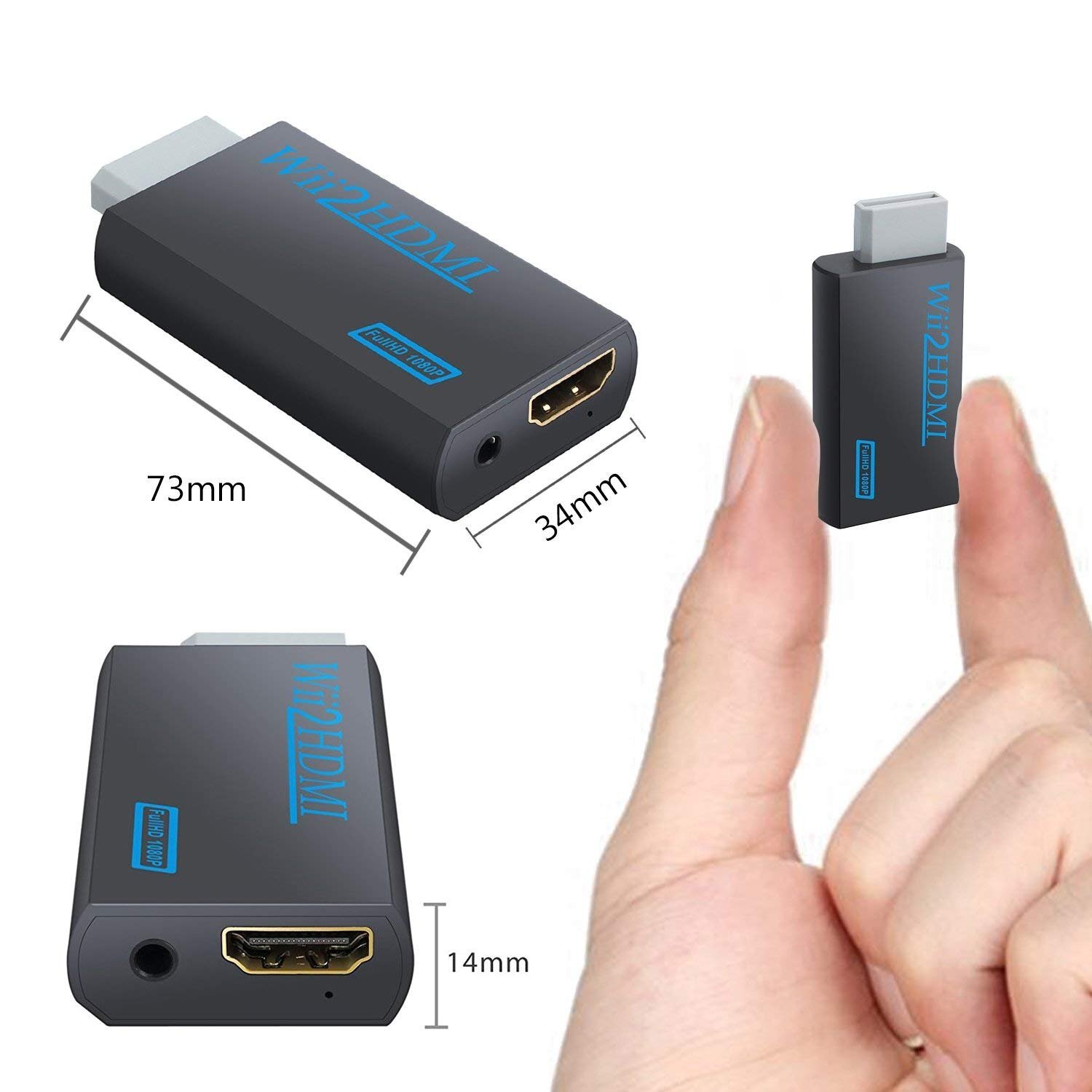 Wii to HDMI Converter Adapter 720p 1080p HD Upscale 3.5mm Audio Output