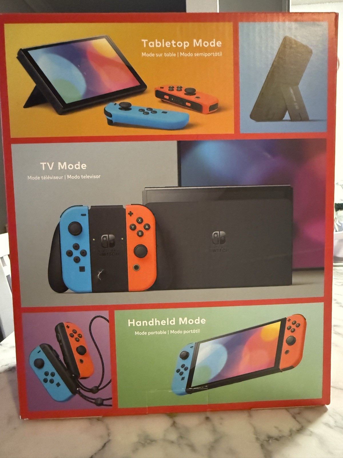 Nintendo Switch OLED (Barely used Console Neon red/blue Joy-Con, original pack)