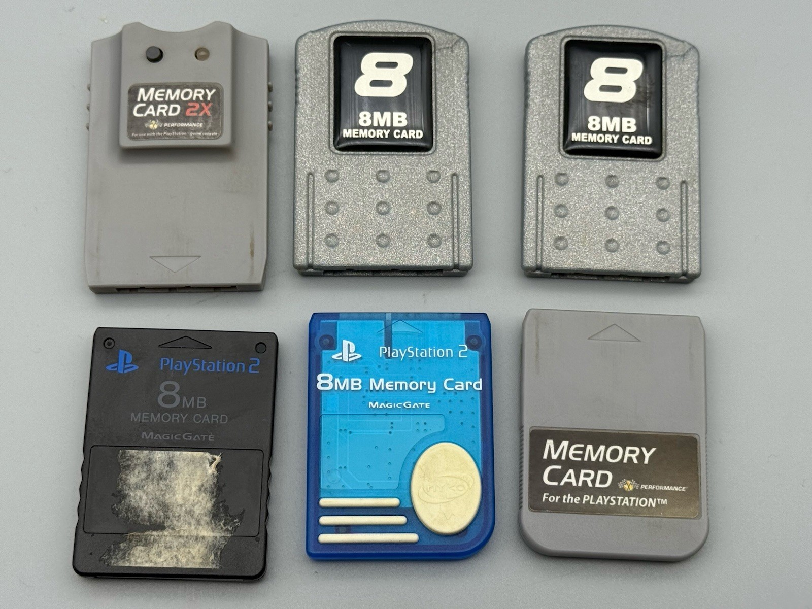 x6 Sony PlayStation 2 8MB Memory Card Lot PS2 Genuine MagicGate *Untested*
