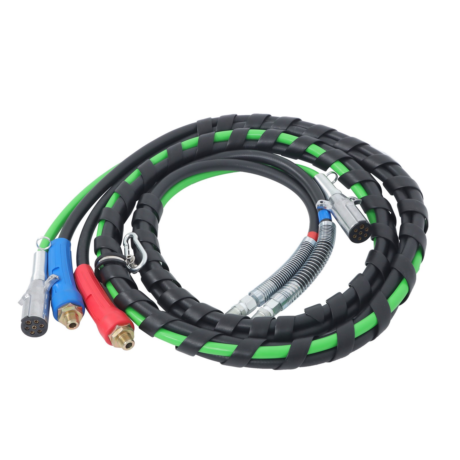 For Semi Truck Tractor Trailer Air Line Hose w/Accessories 12FT 3-in-1 Wrap Set