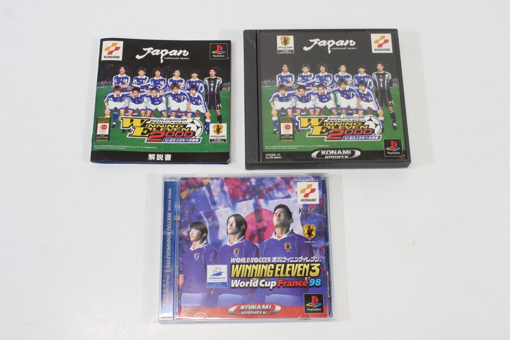 LOT 2 World Soccer Jikkyou Winning Eleven 2000 & 3 CIB PS1 PlayStation 1 Japan