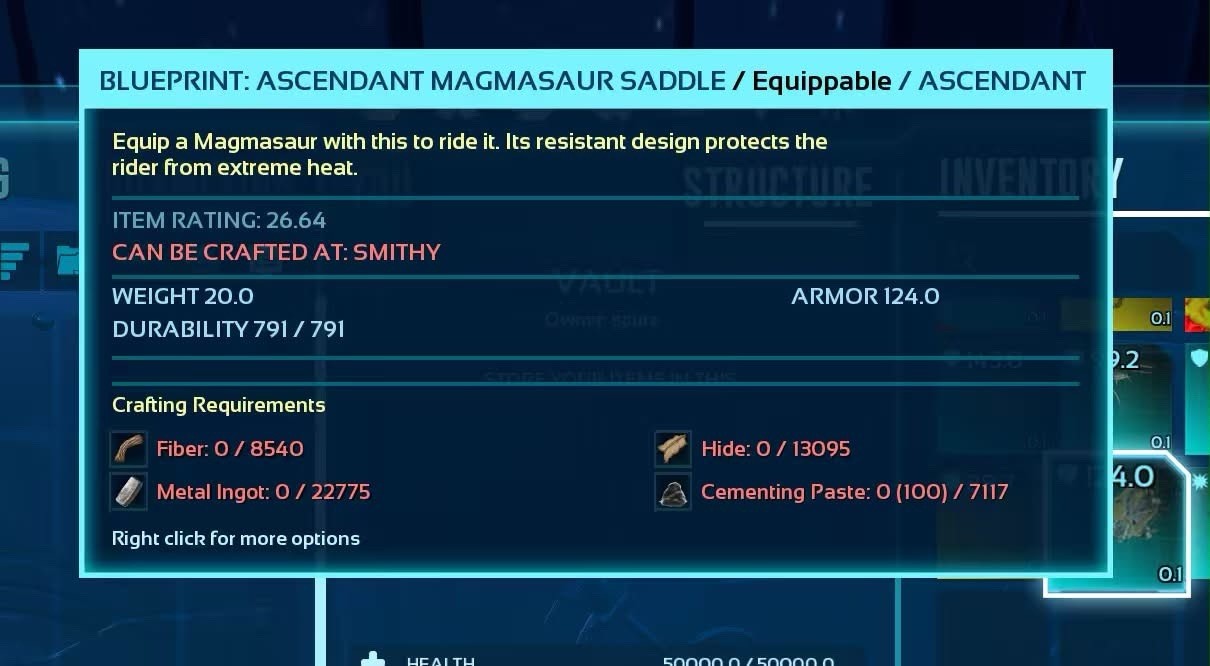 Ark Survival Ascended Pve Official PC/XBOX/PS5 Ascendant Magmasaur Blueprint