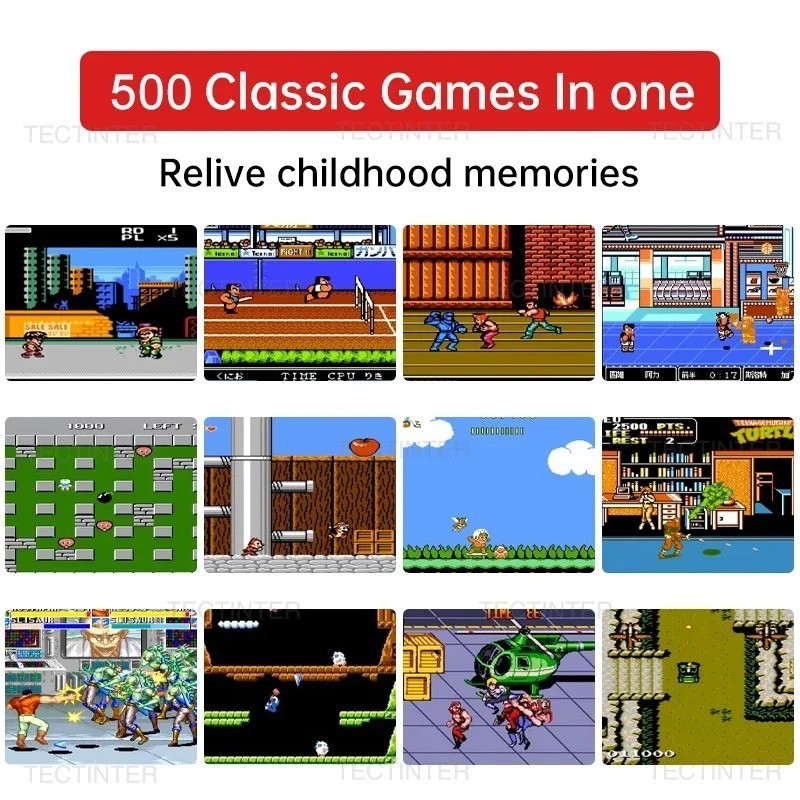 Mini Retro Video 500 Classic Games FC Game Console Player Handheld For Kid Adult