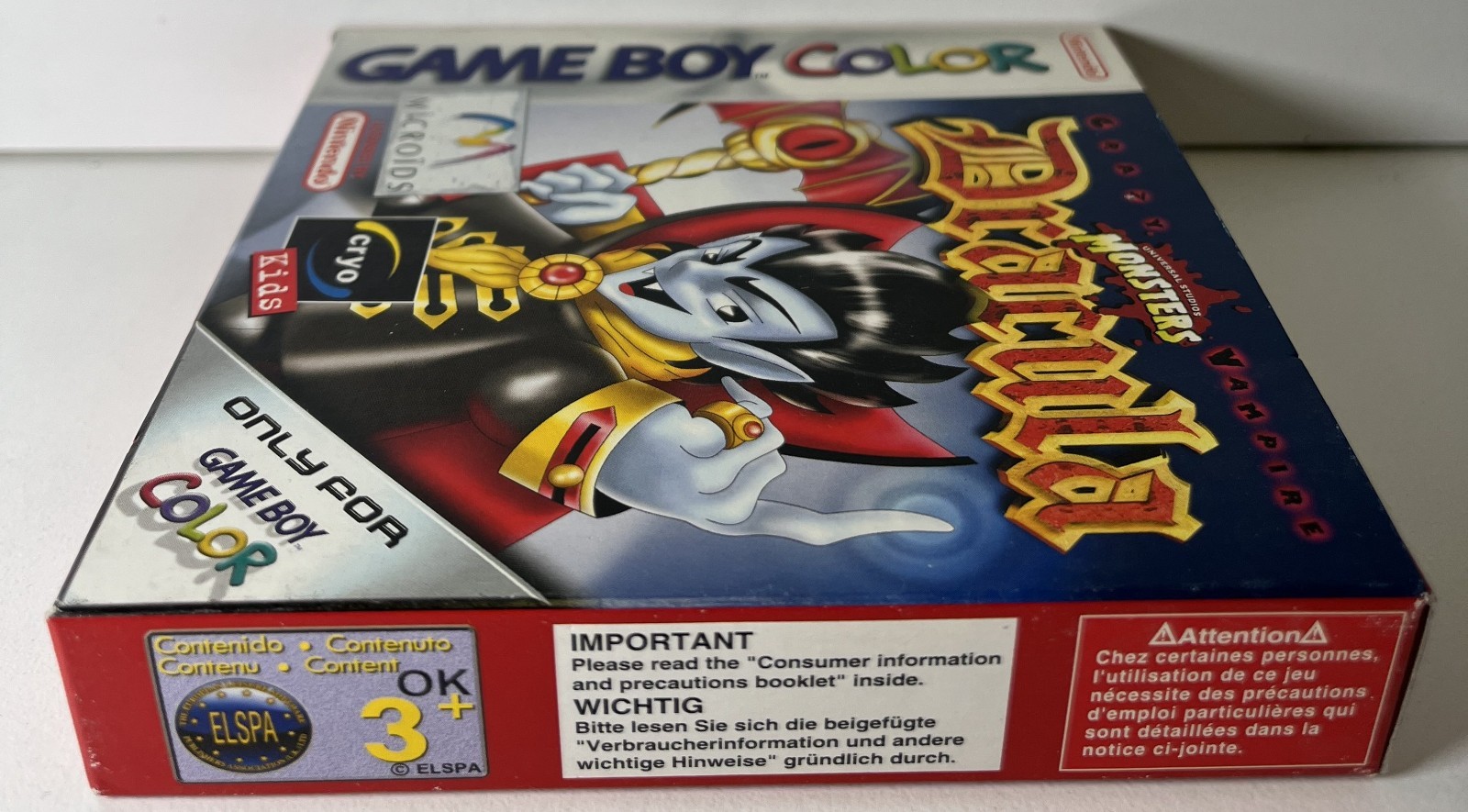 UNIVERSAL MONSTERS DRACULA CRAZY VAMPIRE NINTENDO GBC NEW PAL 2001