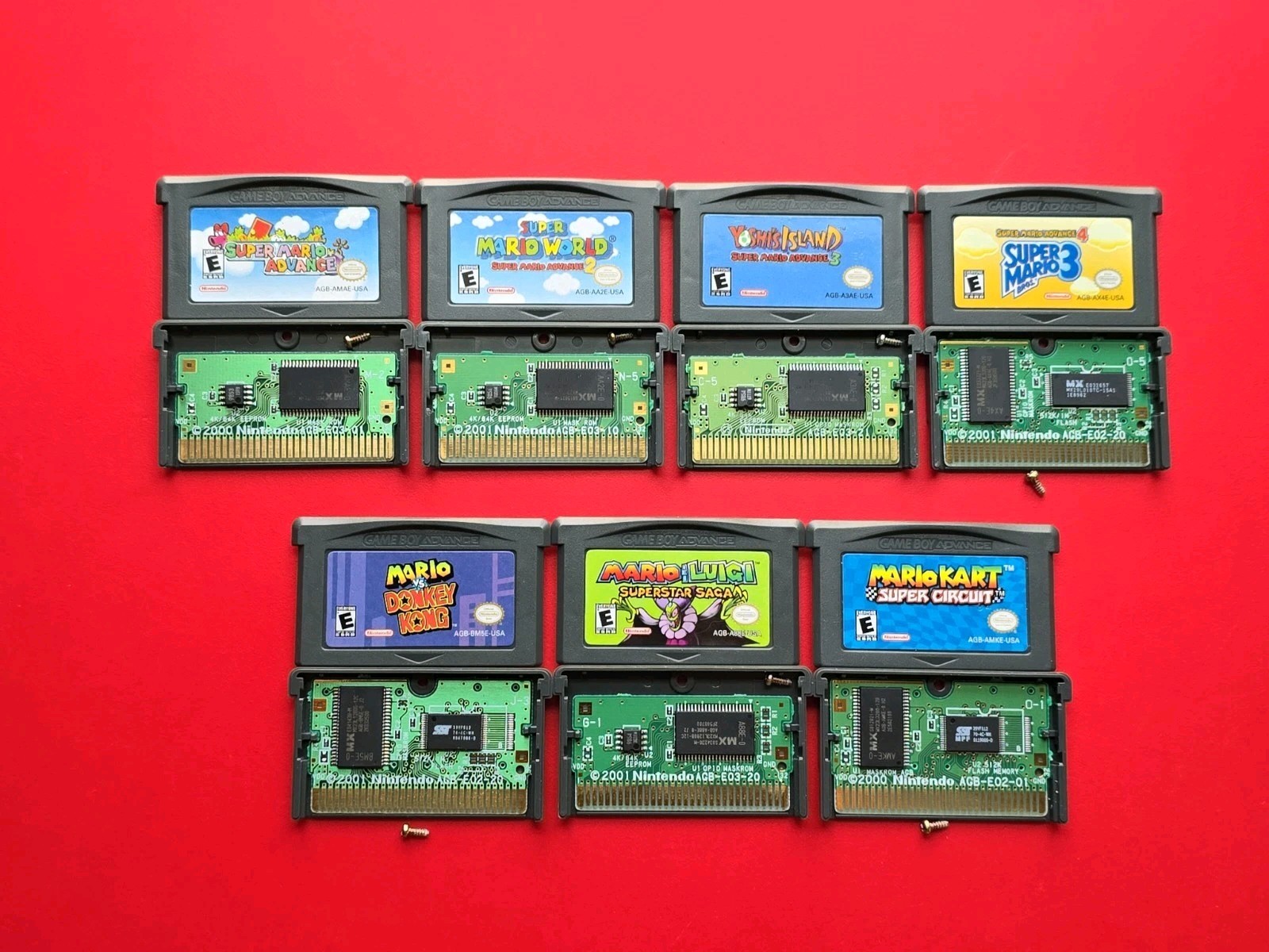 Super Mario Advance 1 2 3 4 Luigi Kart DK Game Boy Advance Lot 7 Authentic Saves