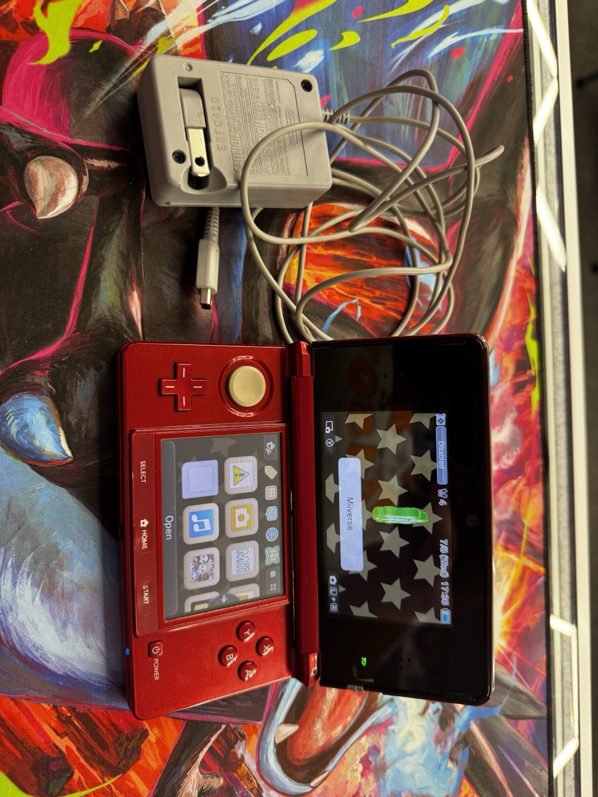 Nintendo 3DS Handheld System – Flame Red – Working W/ 2 Gb Storage SD Card