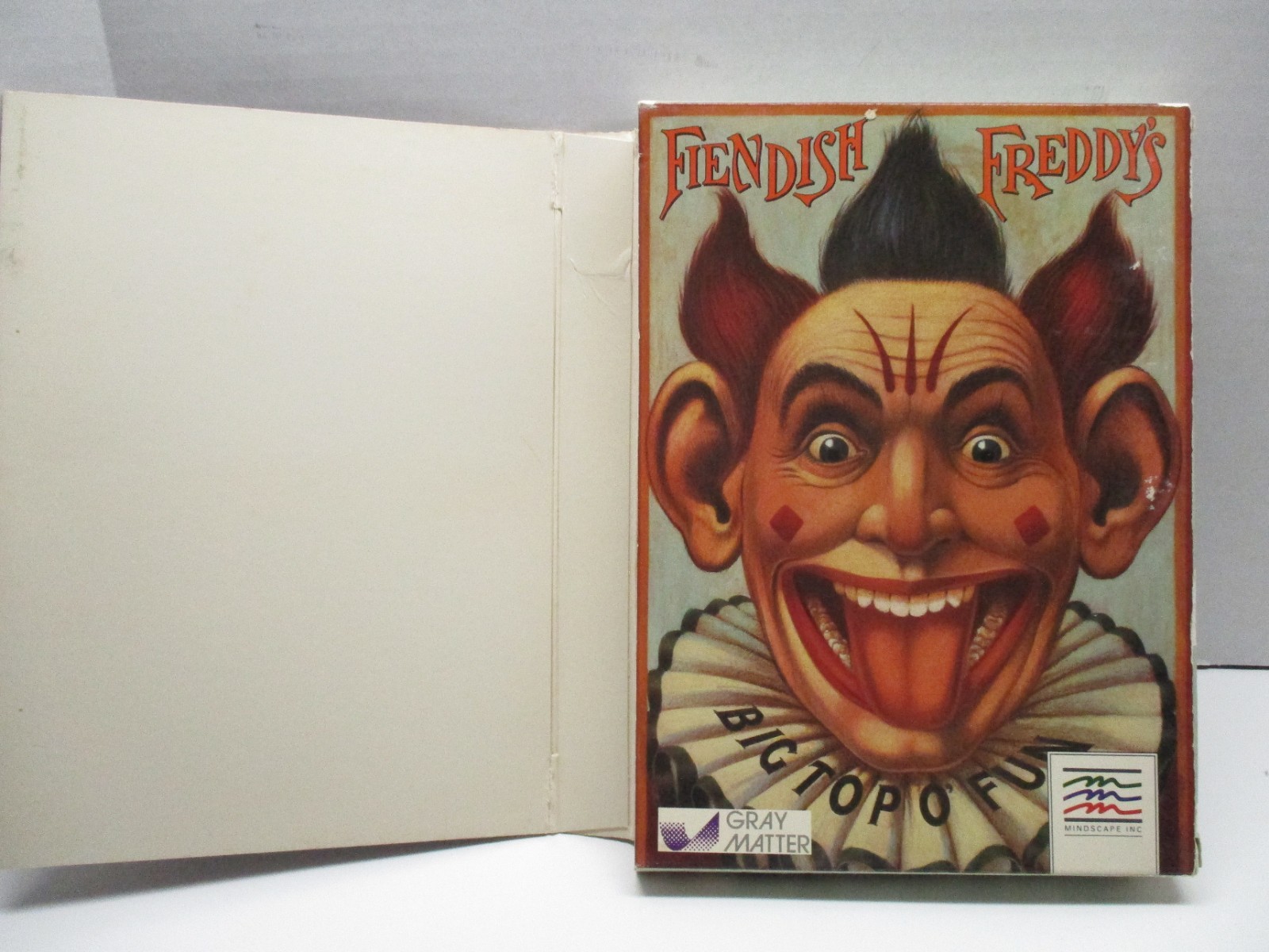 COMMODORE AMIGA FIENDISH FREDDY’S BIG TOP O FUN BIG BOX 3.5″ GAME 1989 MINDSCAPE
