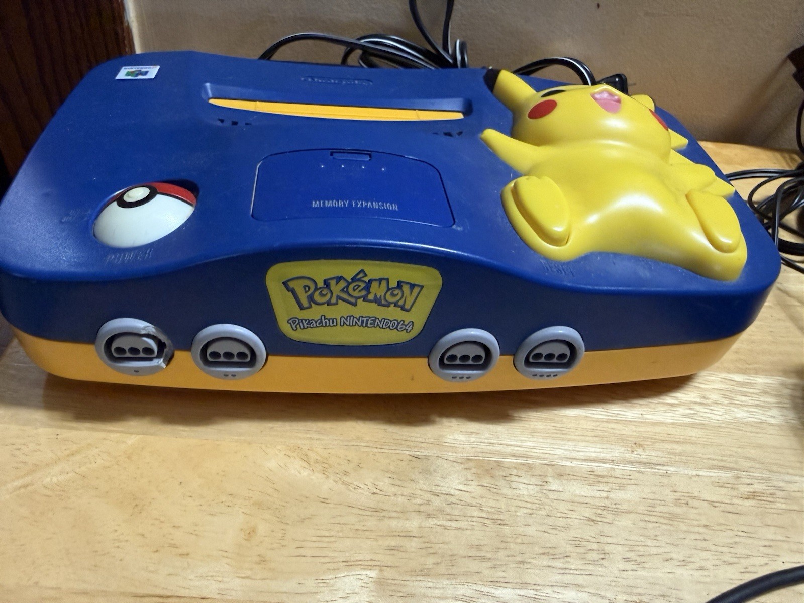 Vintage 1990s Nintendo 64 Pikachu Edition With One Controller * Works!*