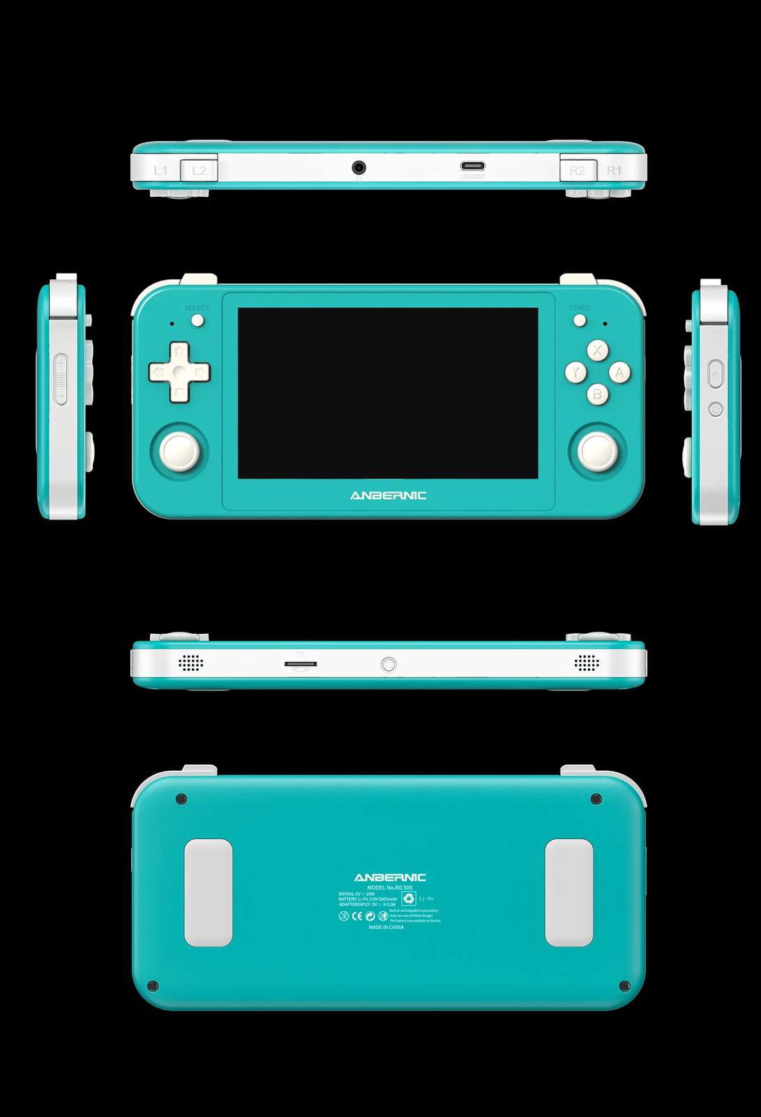ANBERNIC RG505 Handheld Game Console 4.95 Inch OLED Android 12 T618 OTA Update