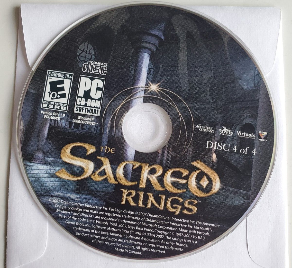 The Sacred Ring Loose PC Computer Videogame The Adventure Company No Case