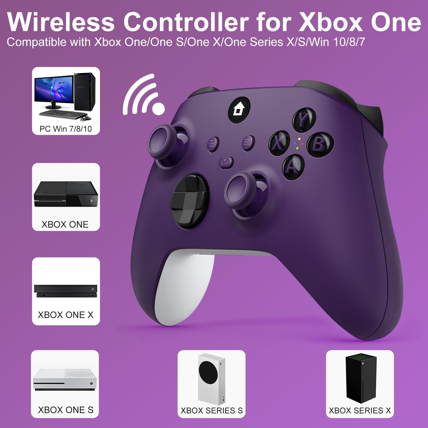 Purple Xbox One Wireless Controller with 3.5mm Jack – Perfect for Gaming Thrills