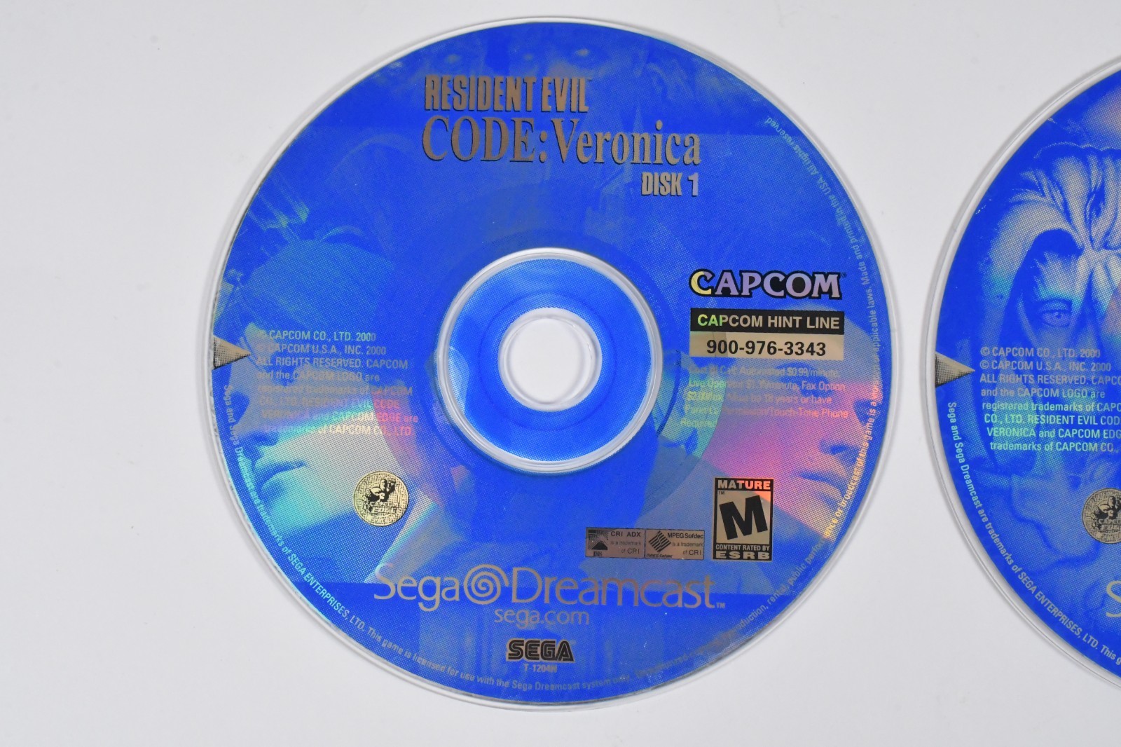 Resident Evil Code: Veronica Game Discs 1 and 2 ONLY – NO CASE or MANUAL