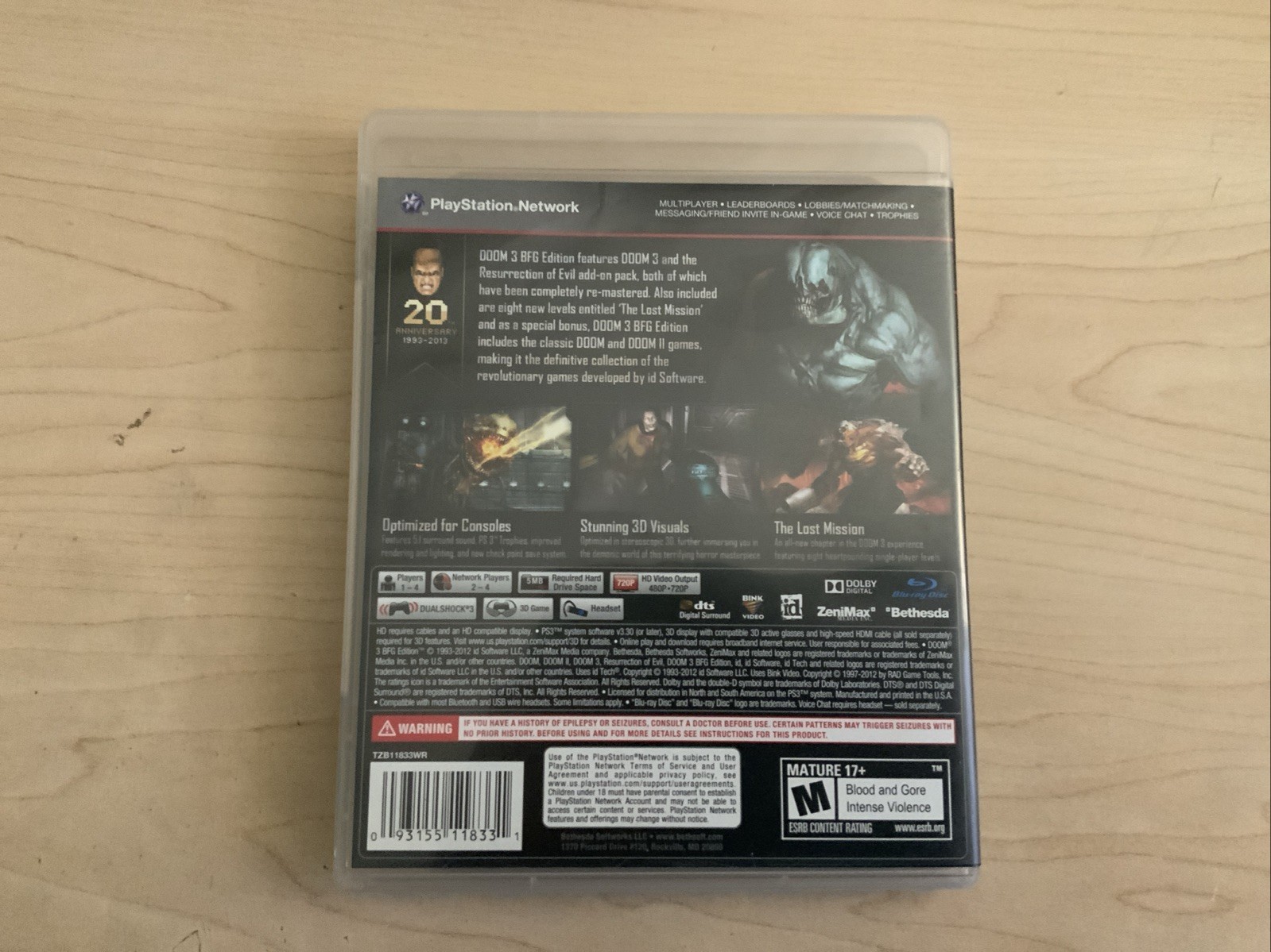 Doom 3 BFG Edition (Sony PlayStation 3, 2012) PS3 CIB – Tested W/manual