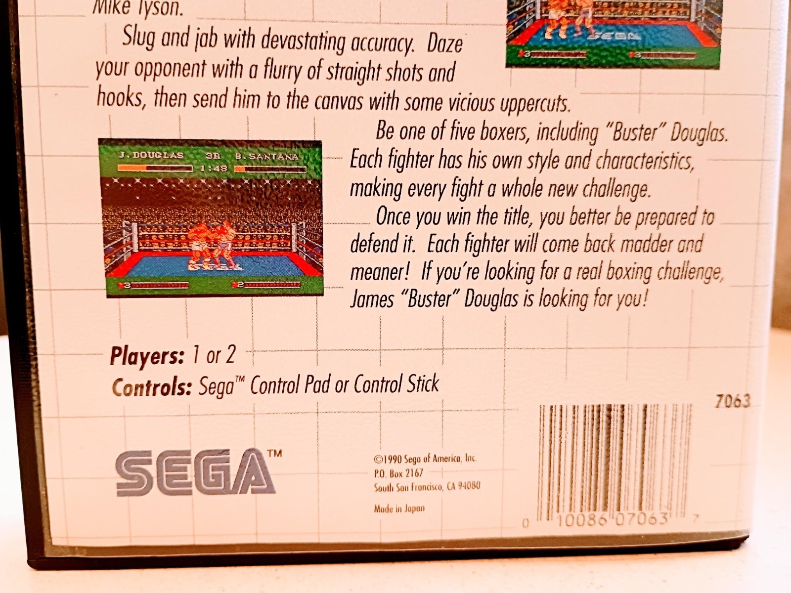 James “Buster” Douglas Knockout Boxing (Sega Master System) Box and Cartridge