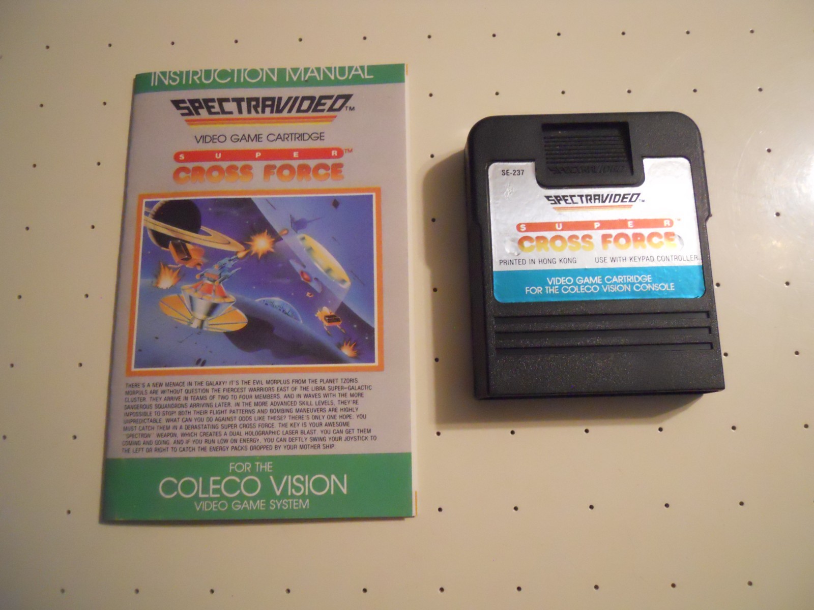 SUPER CROSS FORCE (Coleco Vision, 1983) Game Cartridge w/Manual – Tested/Works