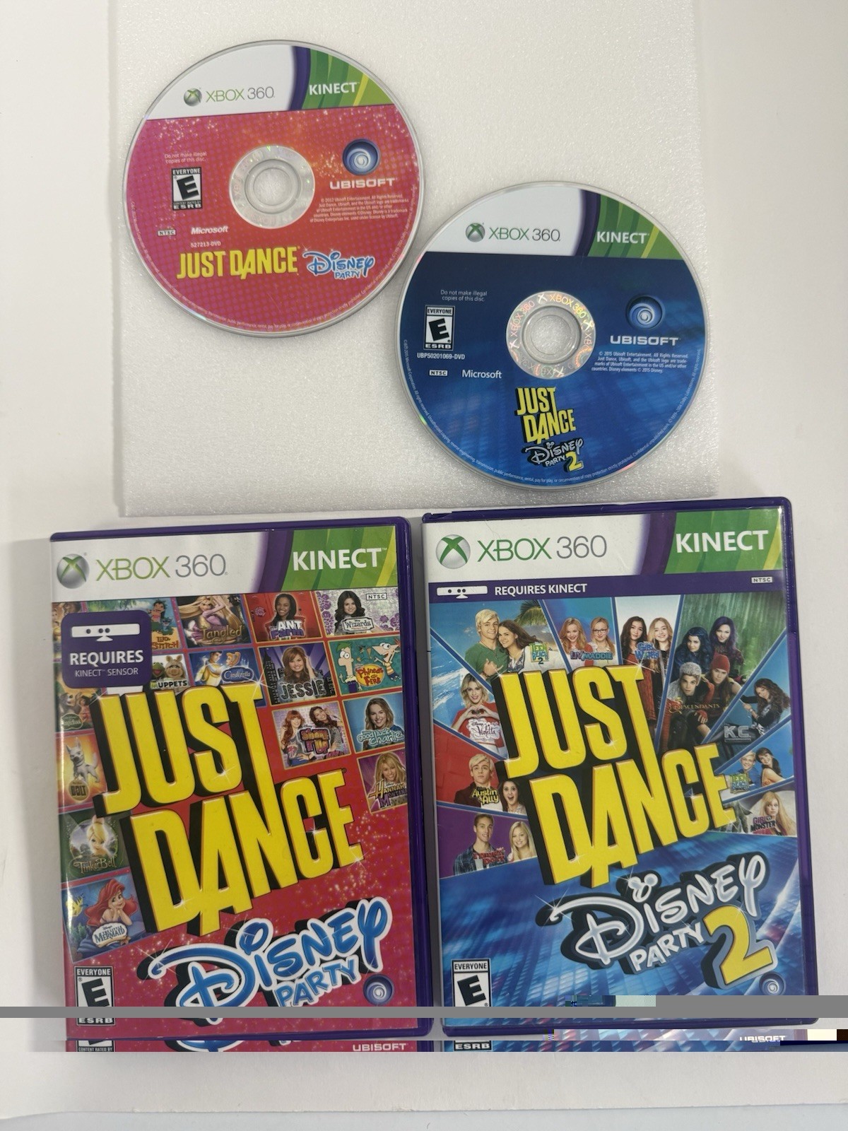 Just Dance Disney Party 1 & 2 Bundle Lot (Xbox 360 Kinect) TESTED Read & See Pic