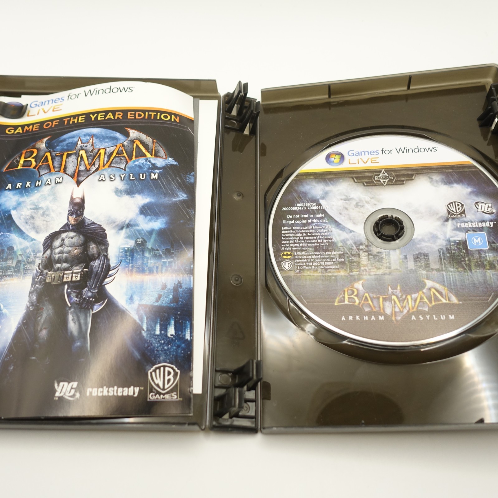 Batman Arkham Asylum GOTY + Arkham City PC DVD Complete With Manuals