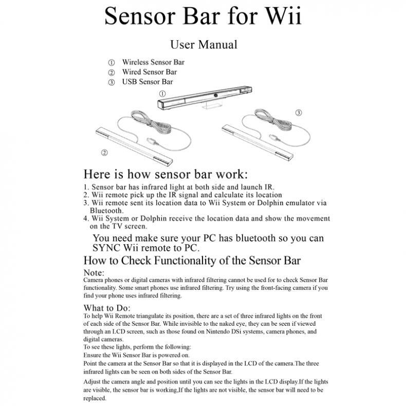 USB Wired Infrared Ray Sensor Bar Stand fit for Nintendo Wii / Wii U Console US