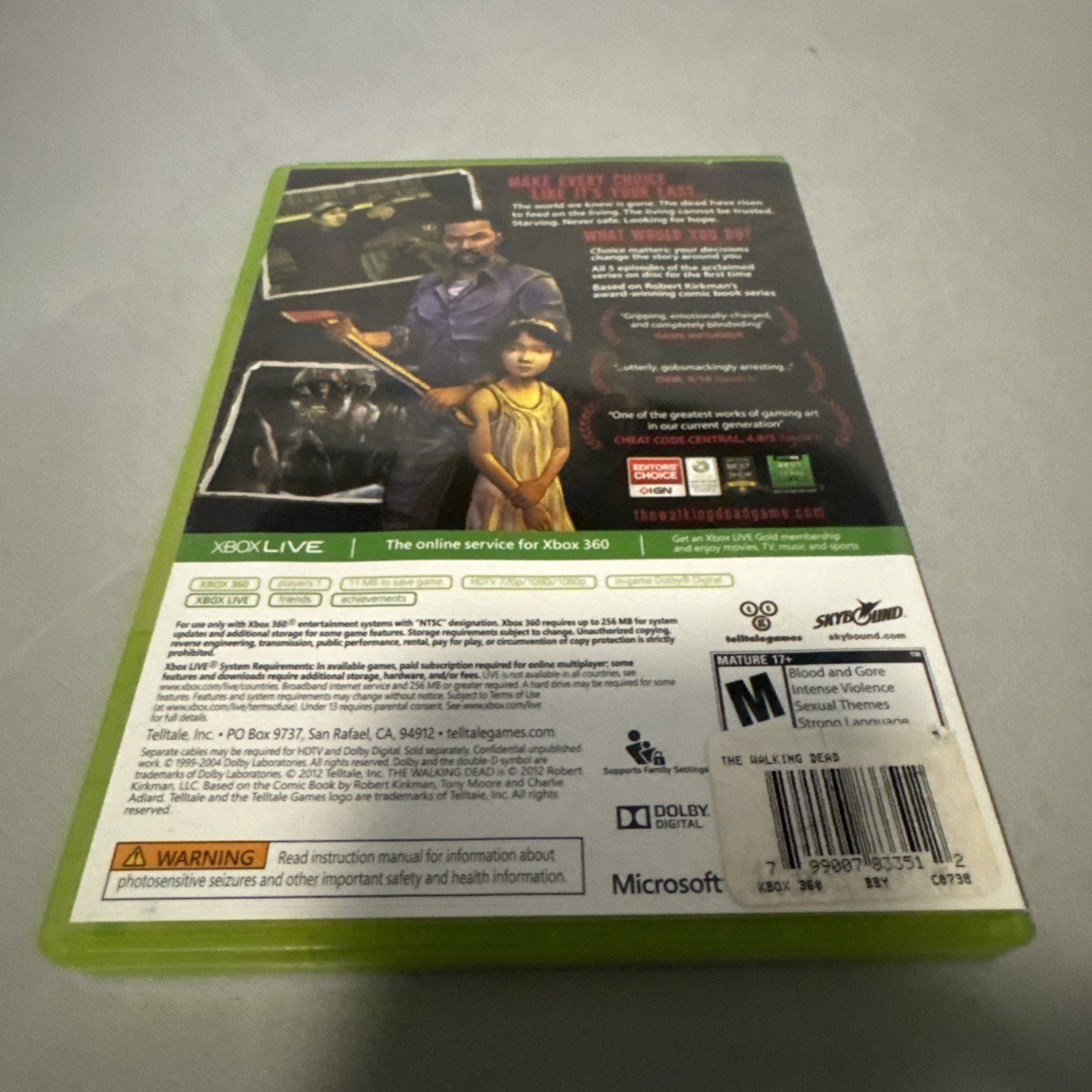 The Walking Dead (Xbox 360) CIB COMPLETE- Tested